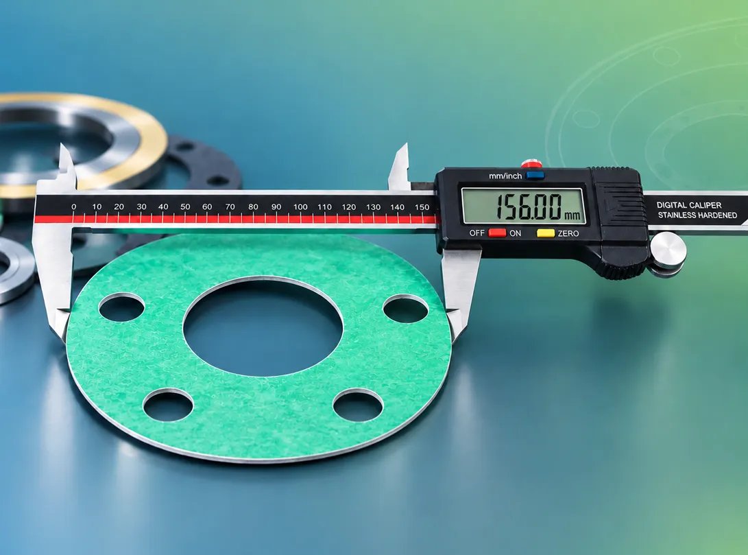Spiral wound gasket winding machine set up for an ASME 5 inch 150 lb gasket